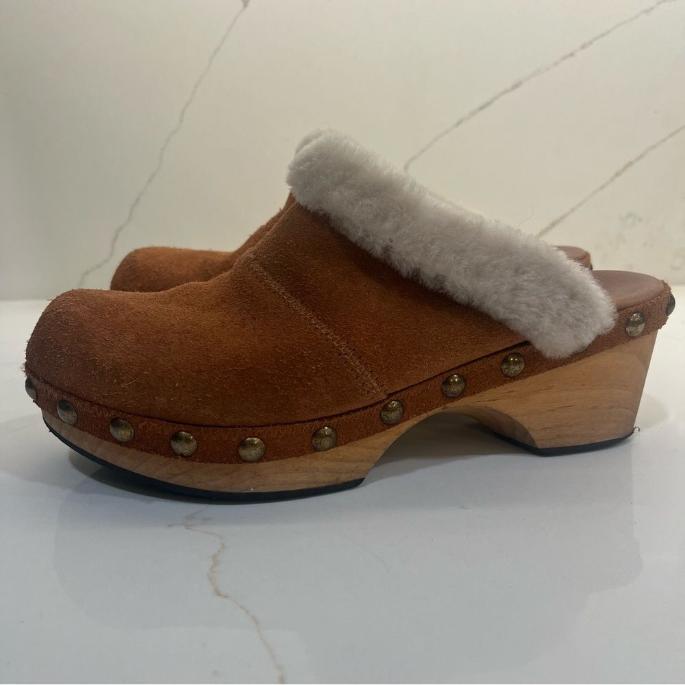 Free People Suede Shearling Mules - Picture 7 of 8